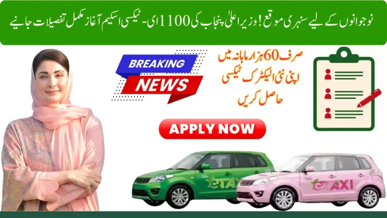 CM Punjab 1100 E-Taxi Scheme 2026 Full Repayment Schedule & Loan Duration Revealed