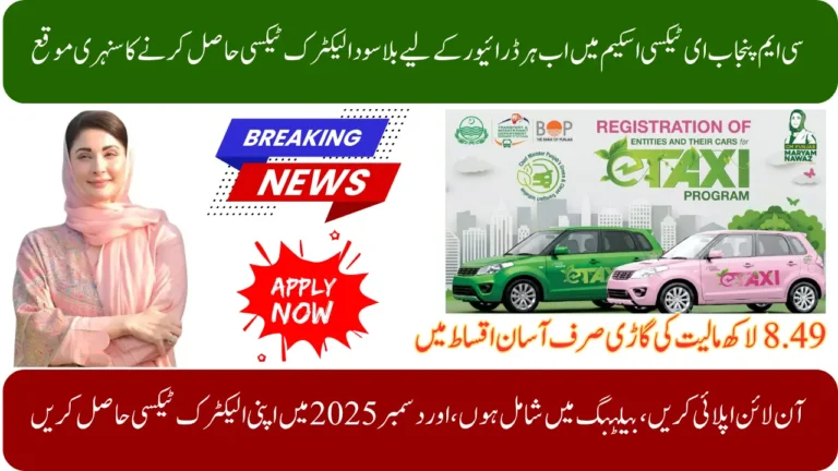 CM Punjab E-Taxi Scheme 2025 – Loan Repayment Schedule, Eligibility & Balloting Details Revealed