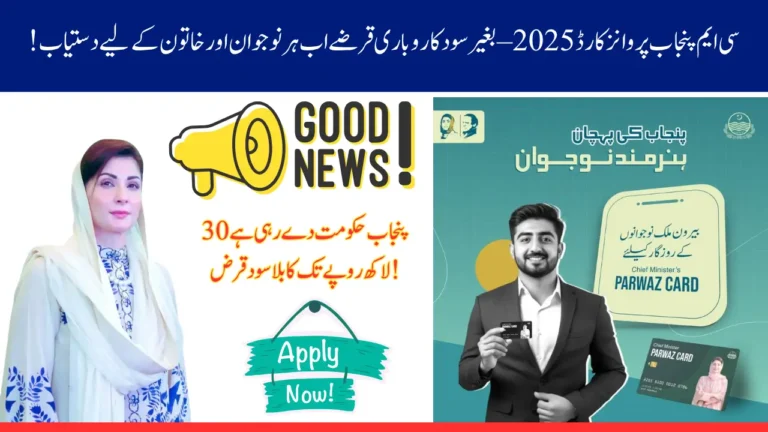 CM Punjab Parwaz Card 2025 – Apply Online for Interest-Free Business Loans & Startup Support