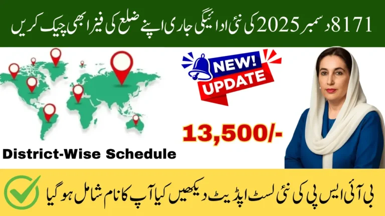 BISP 8171 December Payment Update 2025 – District-Wise Schedule & CNIC Status Check