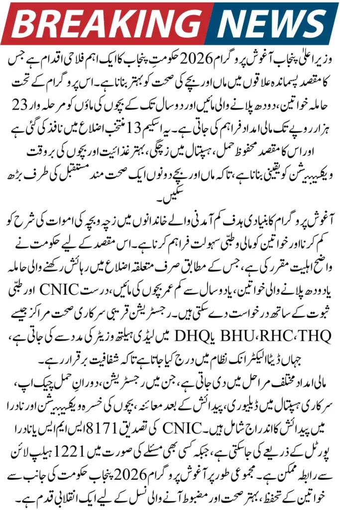 CM Punjab Aghosh Program 2026 – Apply Online to Get Rs. 23,000 Support, Eligibility & CNIC Verification Guide