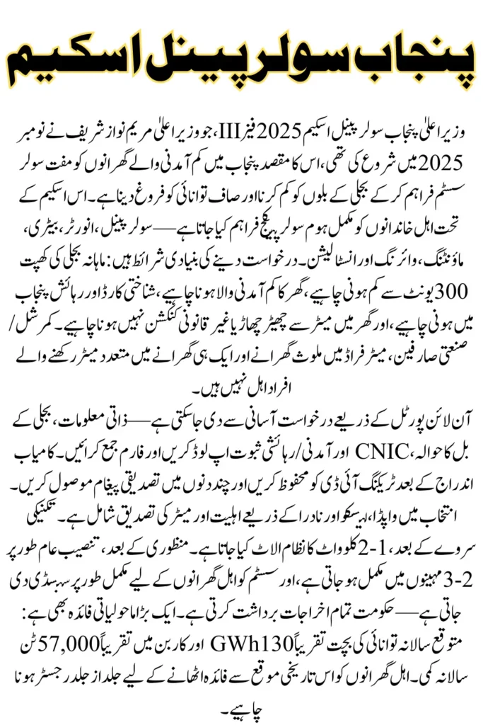 CM Punjab Solar Panel Scheme 2025 – Online Registration Start, Eligibility & Installation Process Explained
