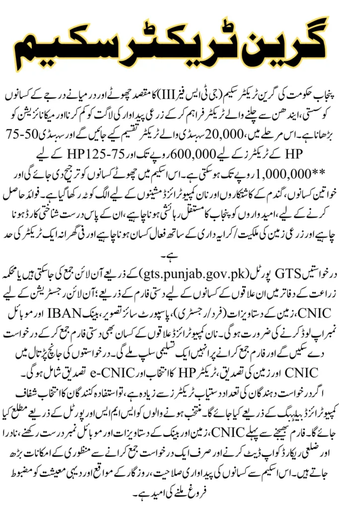 Punjab Green Tractor Scheme (GTS Phase III) Online Apply, Balloting Details & Subsidy Eligibility Full Guide