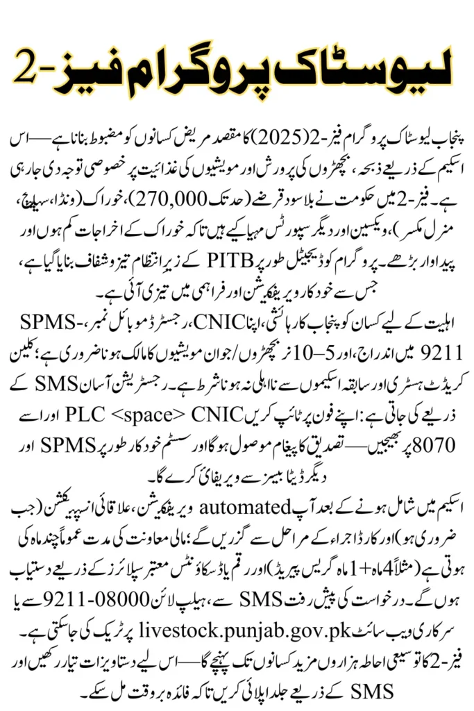Punjab Livestock Program Phase 2 (2025) – Online Registration, Subsidy Details & Farmer Eligibility Full Breakdown