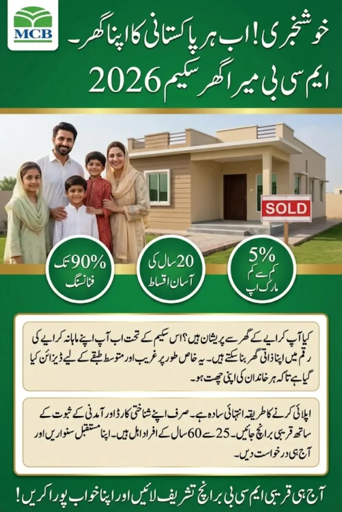 MCB Mera Ghar Housing Scheme 2026: How to Apply, Eligibility & Fast Approval Tips