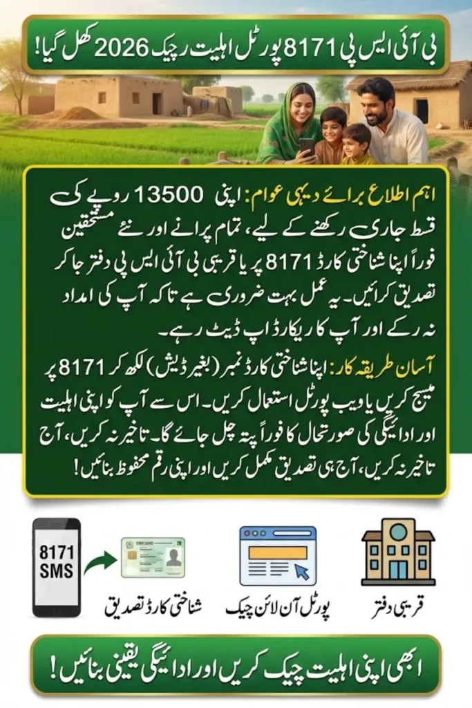 8171 Portal Eligibility Recheck 2026 Confirm Your Status for New BISP Payments and CNIC Verification