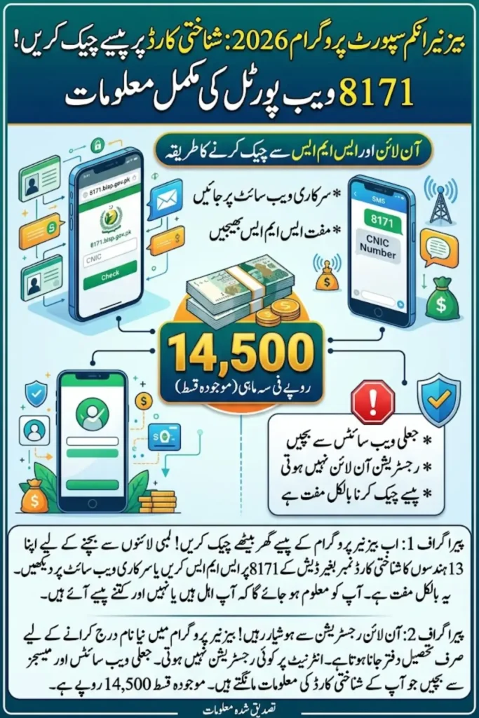 8171 Web Portal 2026: BISP CNIC Check & Rs. 14,500 Payment Guide