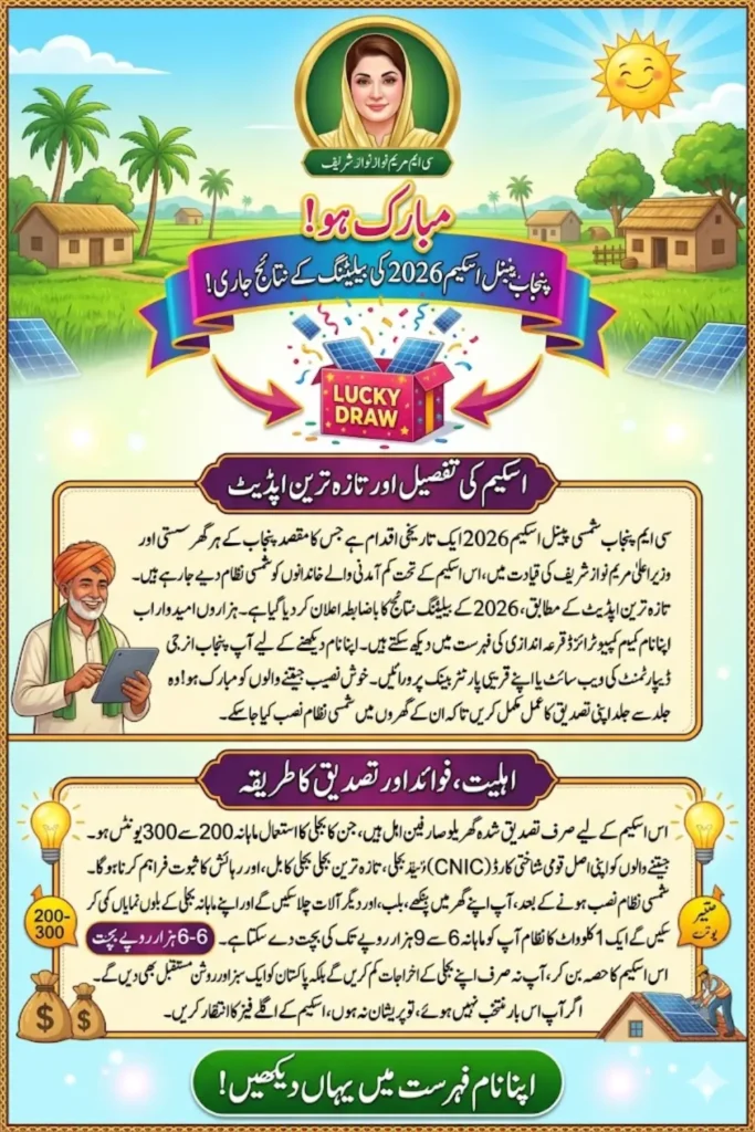 CM Punjab Solar Panel Scheme Balloting Result 2026 Winners, Status, and What to Do Next