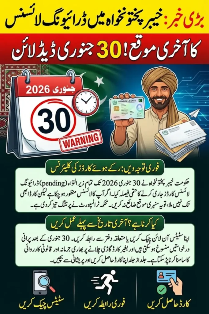 KP Sets January 30, 2026 Deadline to Clear Pending Driving Licence Cards – Full Guide