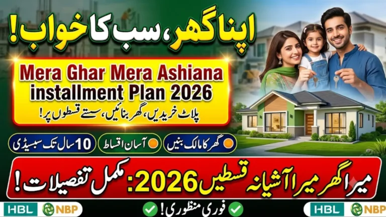 Mera Ghar Mera Ashiana Installment Plan 2026 Monthly EMI Calculator & SBP Loan Details