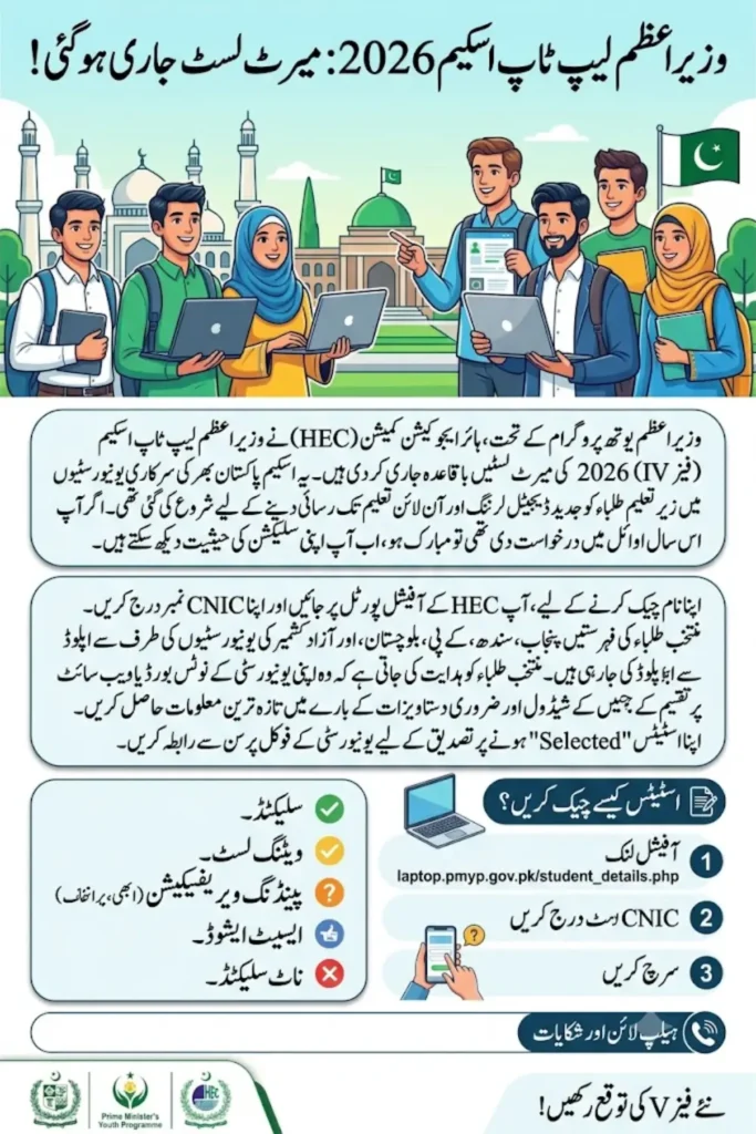 PM Laptop Scheme 2026 Merit List Phase-IV Online Status Check for Selected Students