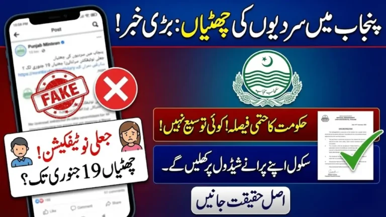 Punjab Winter Break 2026 Update – Official Notice Confirms No Extension