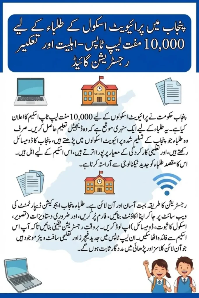 Punjab to Distribute 10000 Free Laptops for Private School Students – Eligibility & Registration Guide