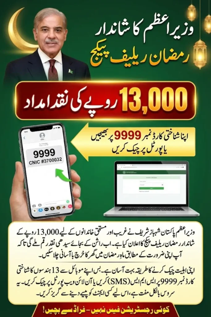 PM Ramzan Relief Package 13,000 Check Online via 9999 Web Portal Complete Guide 2026
