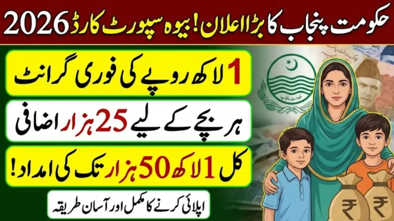 Punjab Widow Support Card 2026: How to Apply for Rs. 100,000 Grant & Rs. 25,000 Per Child – Full Method Explained