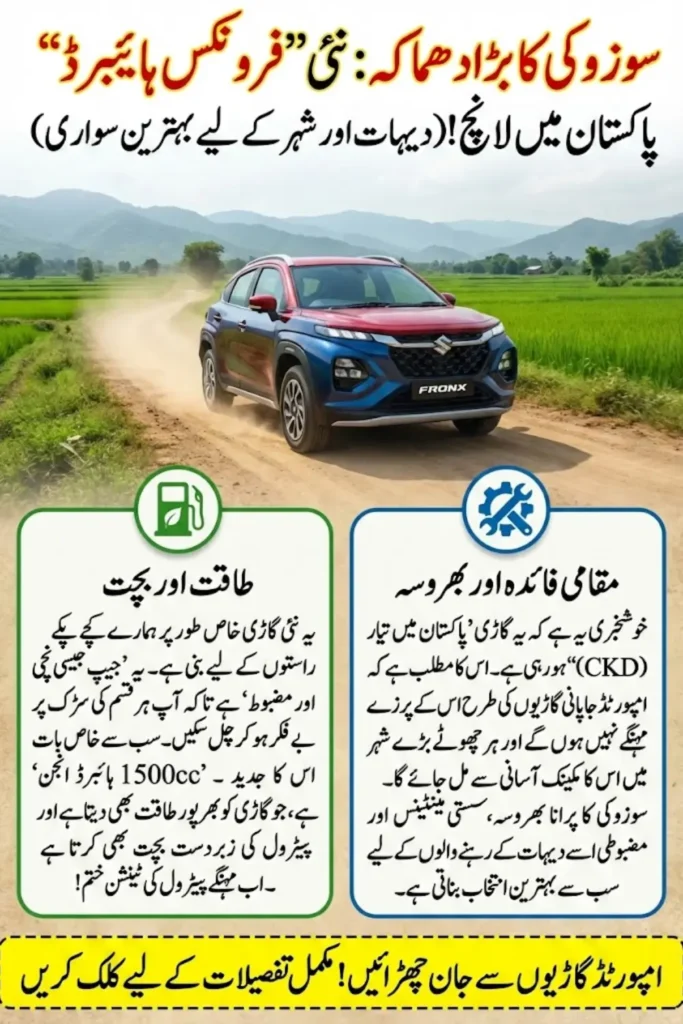 Suzuki Fronx XUV 2026 Launched in Pakistan Features, Hybrid Engine, Safety and CKD Production Details