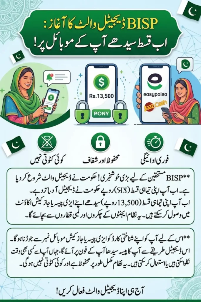 BISP Digital Wallet 2026 Receive Payments Securely via Easypaisa & JazzCash Integration