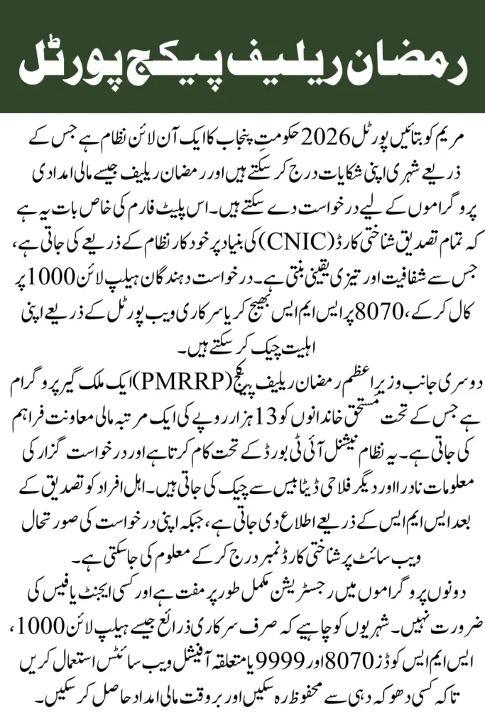 Maryam Ko Batain Portal & PMRRP NITB Gov PK Online Check – Full Registration and Eligibility Guide 2026