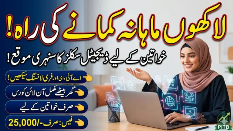 Punjab Digital Skills Training Program for Women 2026 PITB Online Courses in AI, E-commerce & Freelancing
