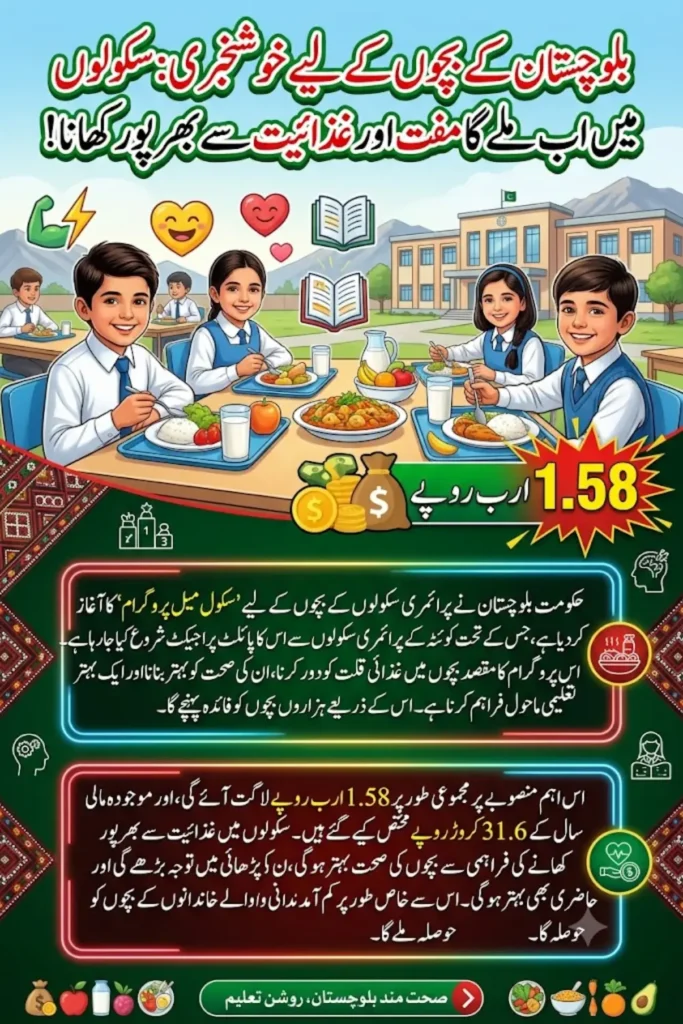 Balochistan Government Launches Rs. 1.58 Billion School Meal Program for Primary Students