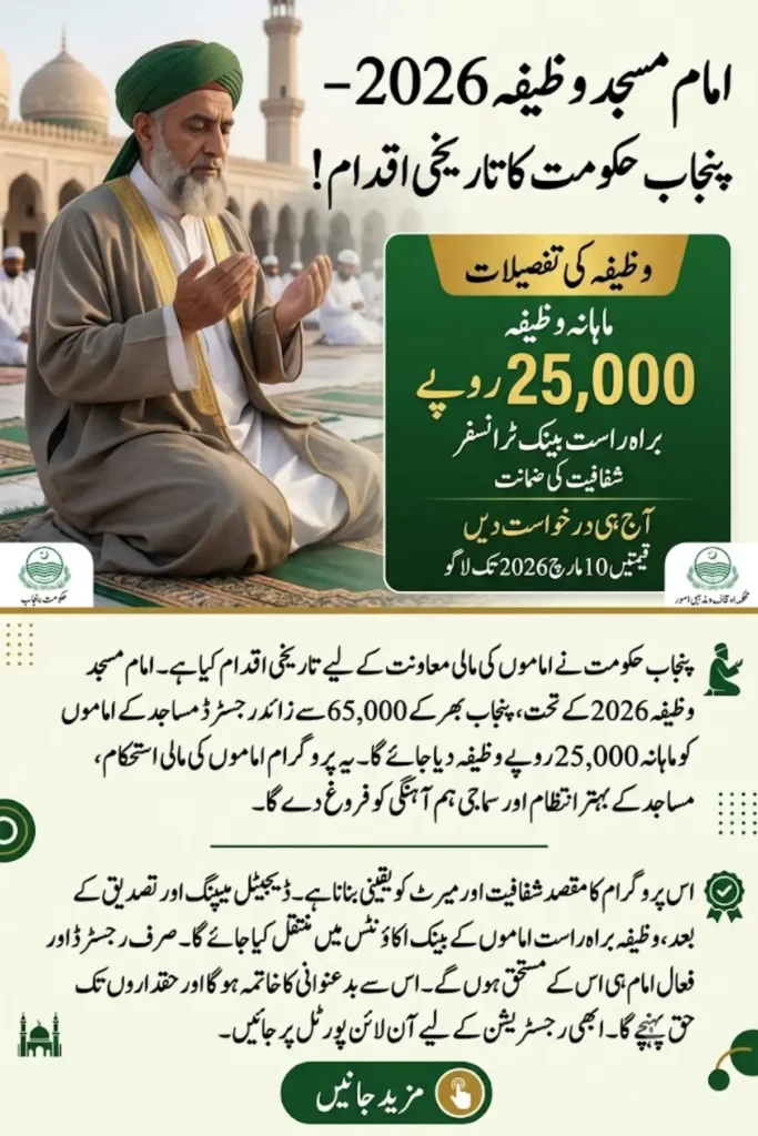 Imam Masjid Wazifa 2026 Online Apply Guide, Eligibility, Required Documents & Fast Approval Steps