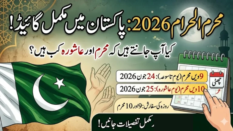 Muharram 2026 Holidays in Pakistan Complete Dates, Meaning, Fasting Guide & Public Holiday Overview