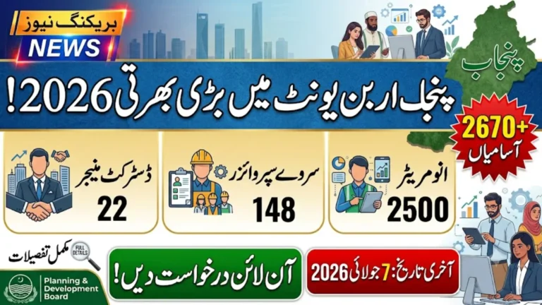 Punjab Urban Unit Jobs 2026 Apply Online for 2,600 District Manager, Supervisor & Enumerator Posts