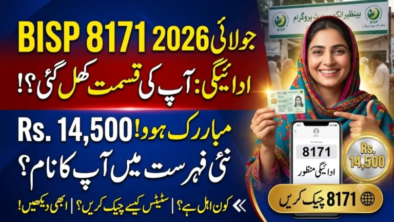 BISP 8171 July 2026 Payment Started – Check Rs. 14,500 Status by CNIC