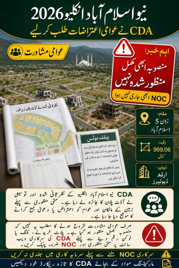 New Islamabad Enclave Housing Project 2026: CDA Opens Public Consultation