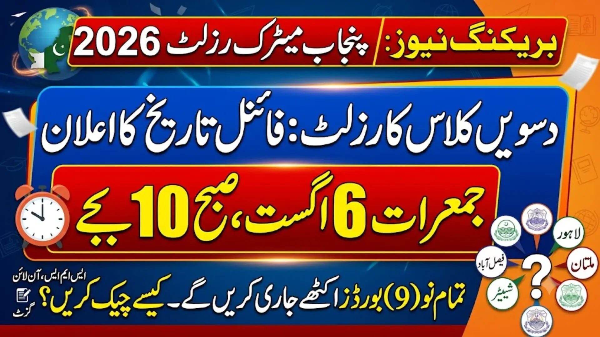 Punjab 10th Class Result 2026 – Coming August 6 at 10 AM