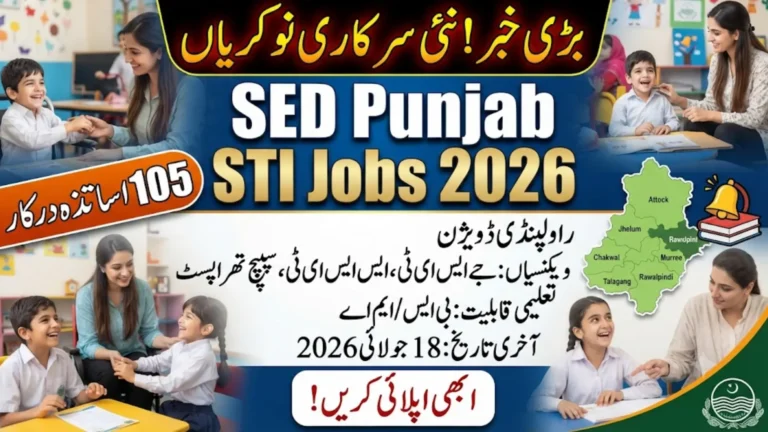 SED Punjab STI Jobs 2026: Apply for 105 School Teaching Intern Vacancies in Rawalpindi Division