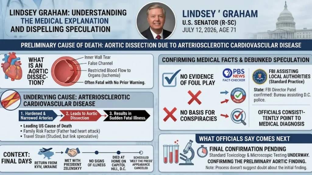 Lindsey Graham's Cause of Death: What Doctors Say About His Aortic Dissection